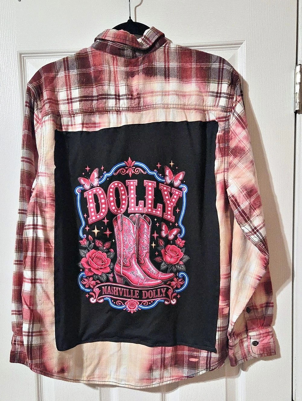 Geirge Hand Bleached Flannel With Dolly Graphic Button Down